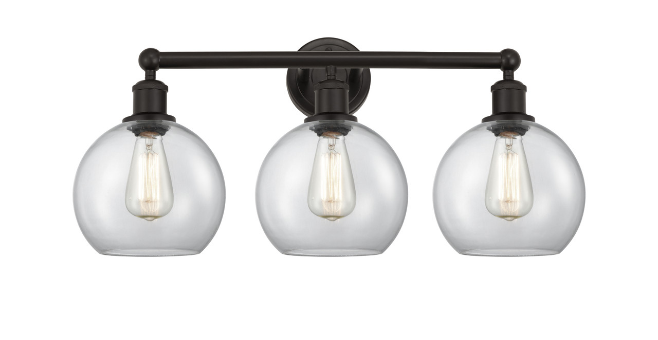 INNOVATIONS 616-3W-OB-G122-8 Athens 3 26 inch Bath Vanity Light Oil Rubbed Bronze