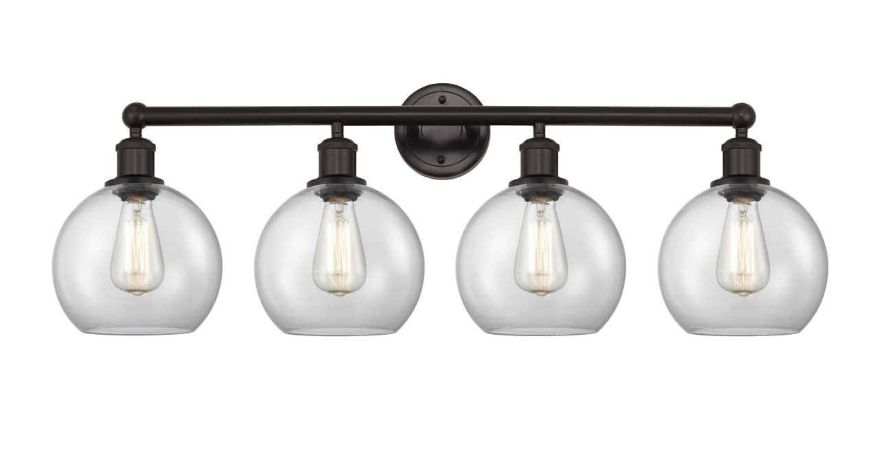 INNOVATIONS 616-4W-OB-G122-8 Athens 4 35 inch Bath Vanity Light Oil Rubbed Bronze