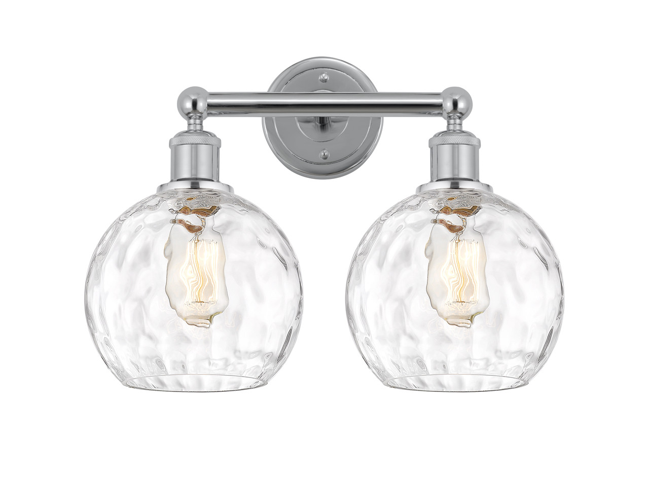 INNOVATIONS 616-2W-PC-G1215-8 Athens Water Glass 2 17 inch Bath Vanity Light Polished Chrome