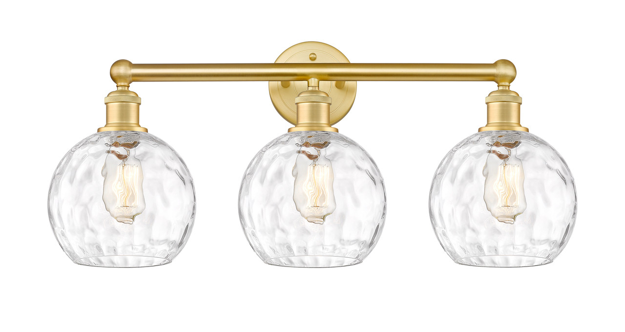 INNOVATIONS 616-3W-SG-G1215-8 Athens Water Glass 3 26 inch Bath Vanity Light Satin Gold
