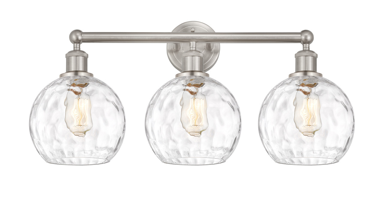 INNOVATIONS 616-3W-SN-G1215-8 Athens Water Glass 3 26 inch Bath Vanity Light Satin Nickel