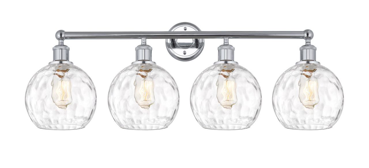INNOVATIONS 616-4W-PC-G1215-8 Athens Water Glass 4 35 inch Bath Vanity Light Polished Chrome