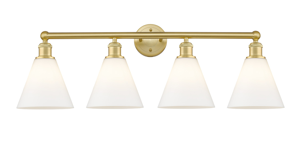 INNOVATIONS 616-4W-SG-GBC-81 Berkshire 4 35 inch Bath Vanity Light Satin Gold