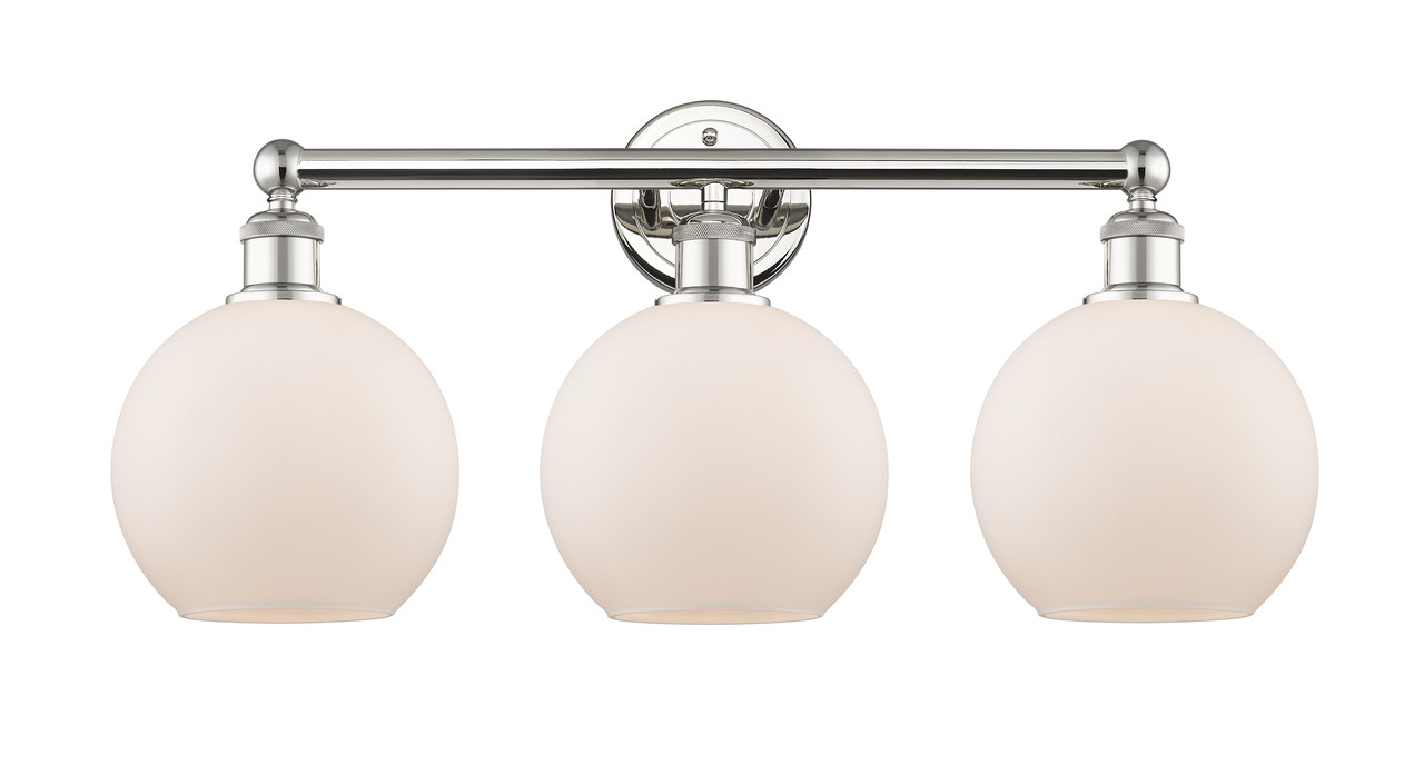INNOVATIONS 616-3W-PN-G121-8 Athens 3 26 inch Bath Vanity Light Polished Nickel