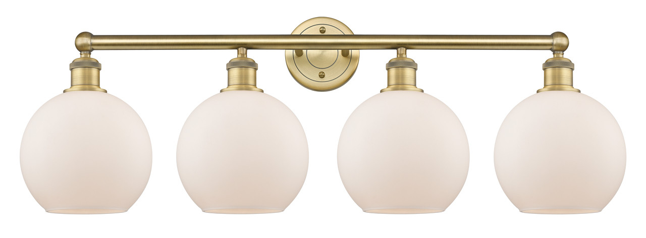 INNOVATIONS 616-4W-BB-G121-8 Athens 4 35 inch Bath Vanity Light Brushed Brass