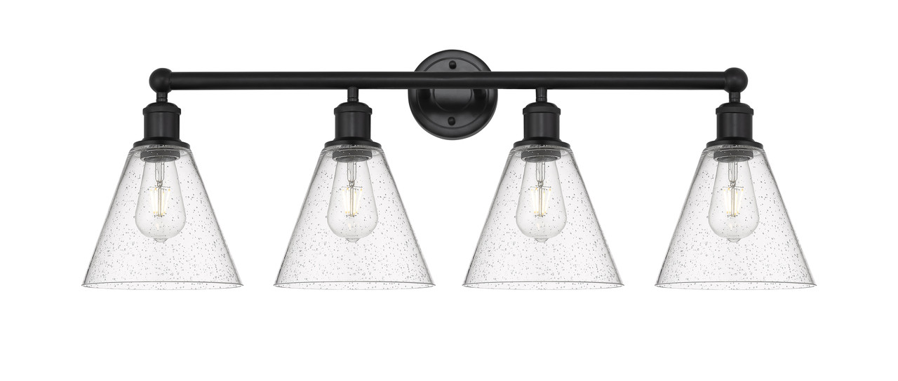 INNOVATIONS 616-4W-BK-GBC-84 Berkshire 4 35 inch Bath Vanity Light Matte Black
