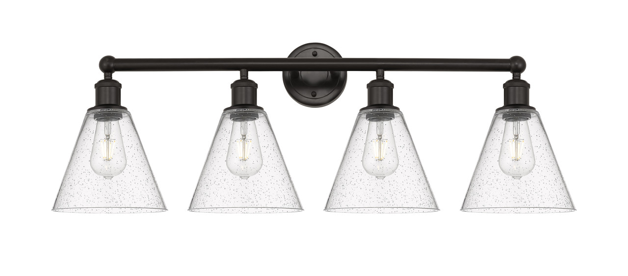 INNOVATIONS 616-4W-OB-GBC-84 Berkshire 4 35 inch Bath Vanity Light Oil Rubbed Bronze
