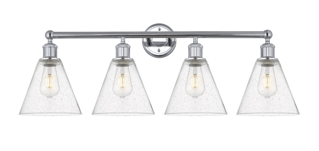 INNOVATIONS 616-4W-PC-GBC-84 Berkshire 4 35 inch Bath Vanity Light Polished Chrome