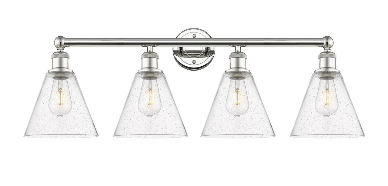 INNOVATIONS 616-4W-PN-GBC-84 Berkshire 4 35 inch Bath Vanity Light Polished Nickel