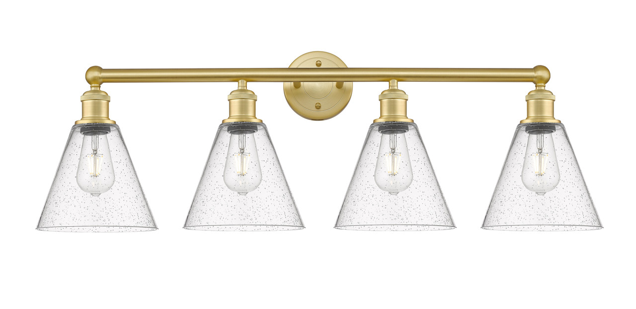 INNOVATIONS 616-4W-SG-GBC-84 Berkshire 4 35 inch Bath Vanity Light Satin Gold