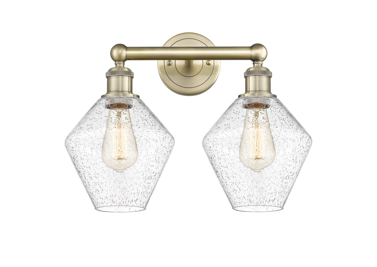 INNOVATIONS 616-2W-AB-G654-8 Cindyrella 2 17 inch Bath Vanity Light Antique Brass