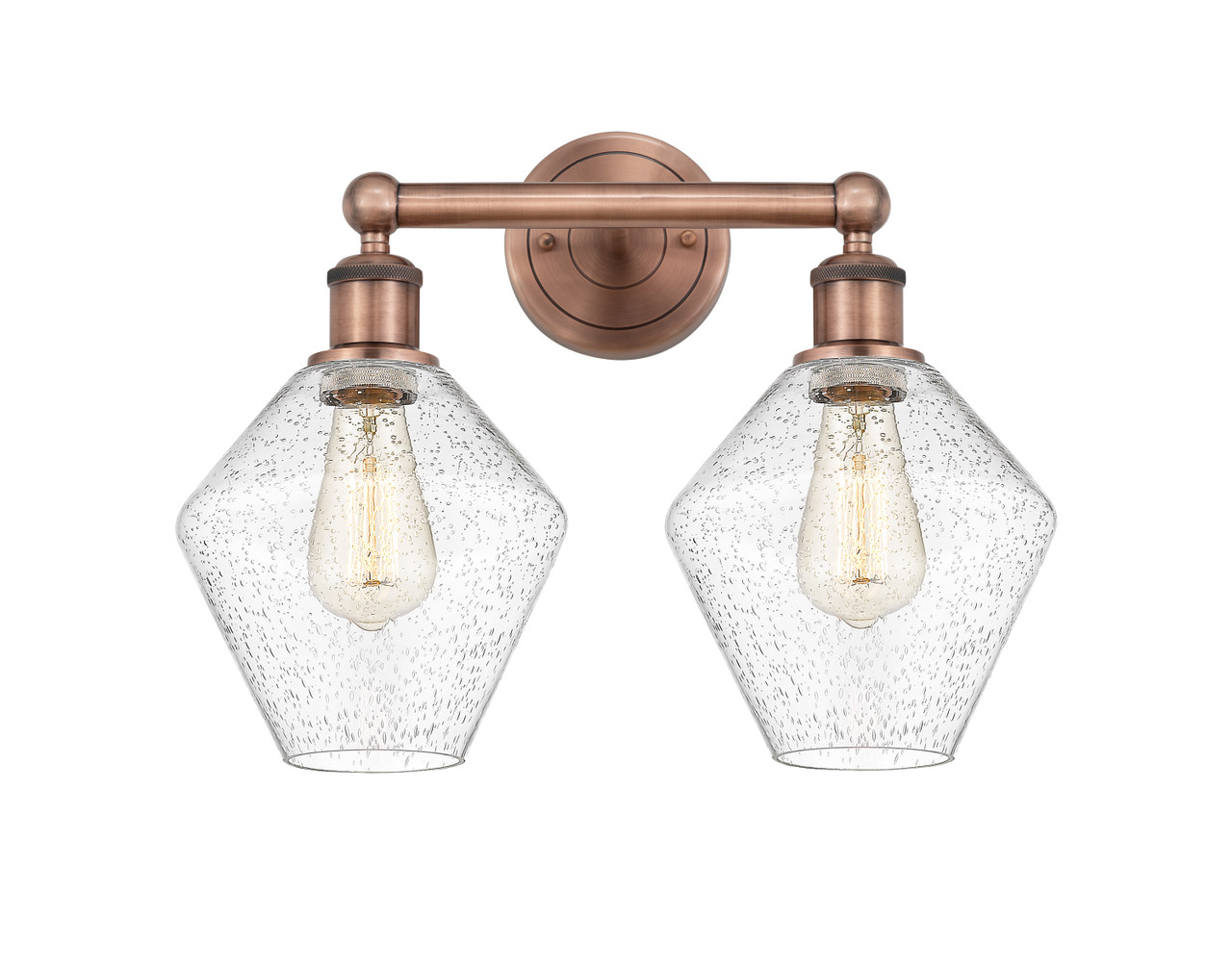 INNOVATIONS 616-2W-AC-G654-8 Cindyrella 2 17 inch Bath Vanity Light Antique Copper