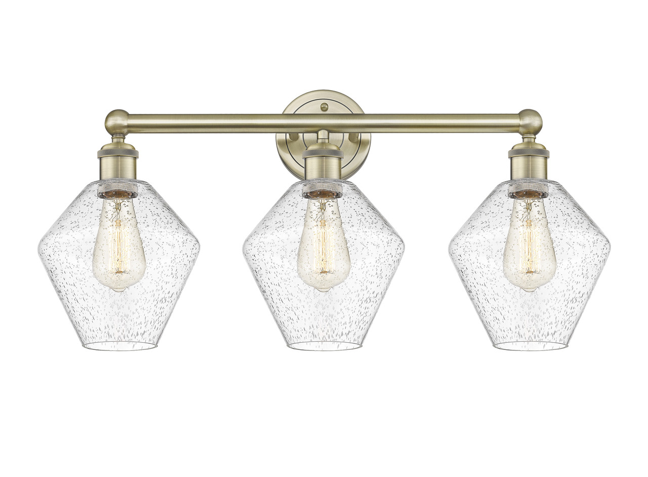 INNOVATIONS 616-3W-AB-G654-8 Cindyrella 3 26 inch Bath Vanity Light Antique Brass