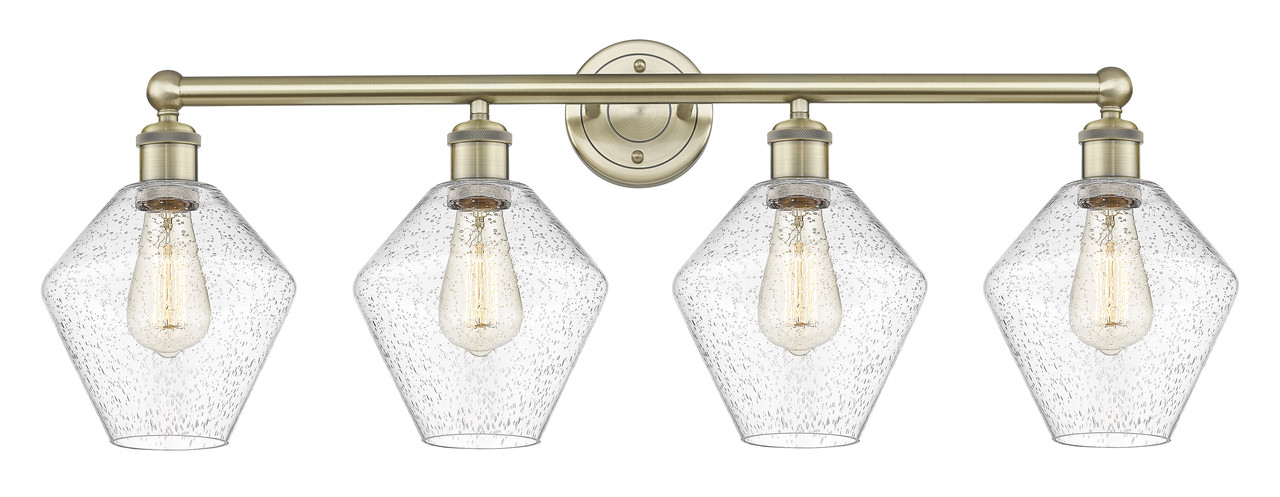 INNOVATIONS 616-4W-AB-G654-8 Cindyrella 4 35 inch Bath Vanity Light Antique Brass
