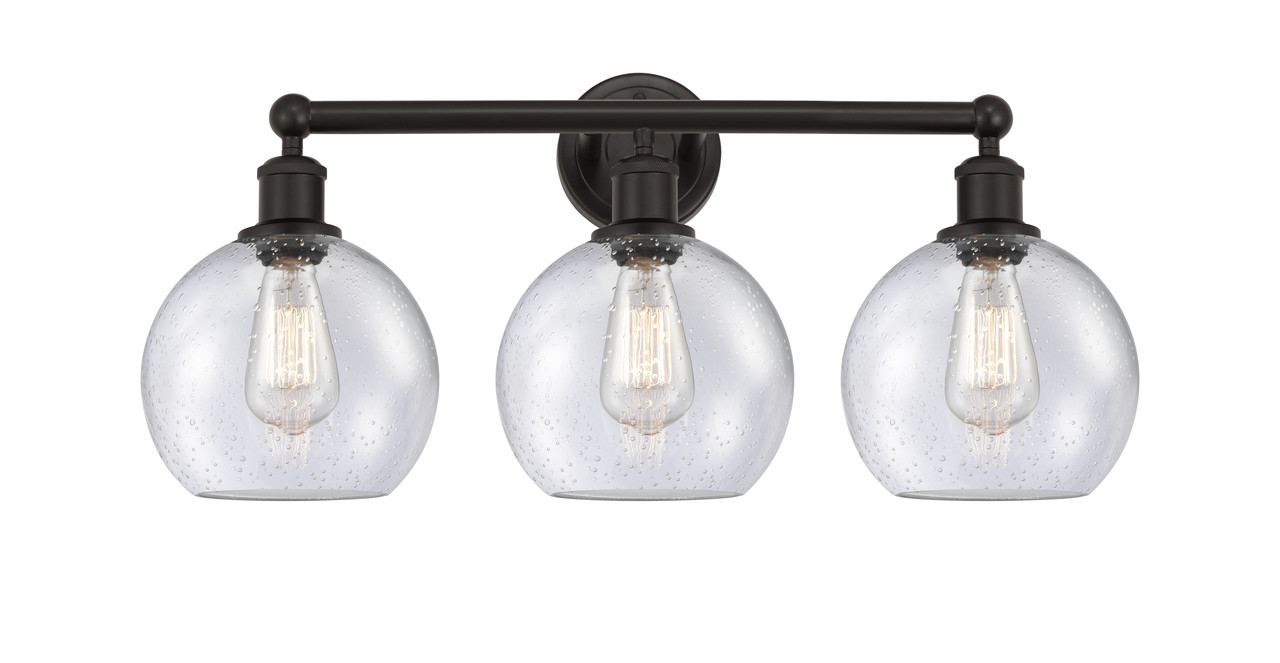 INNOVATIONS 616-3W-OB-G124-8 Athens 3 26 inch Bath Vanity Light Oil Rubbed Bronze