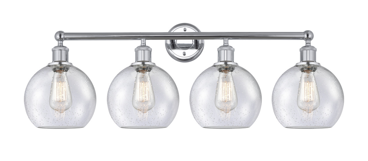 INNOVATIONS 616-4W-PC-G124-8 Athens 4 35 inch Bath Vanity Light Polished Chrome