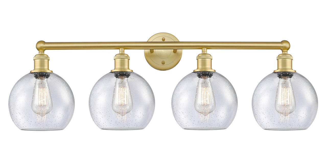 INNOVATIONS 616-4W-SG-G124-8 Athens 4 35 inch Bath Vanity Light Satin Gold