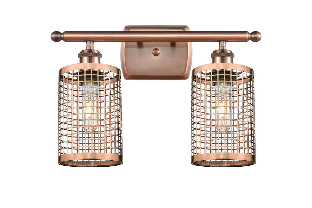 INNOVATIONS 516-2W-AC-M18-AC Nestbrook 2 16 inch Bath Vanity Light Antique Copper