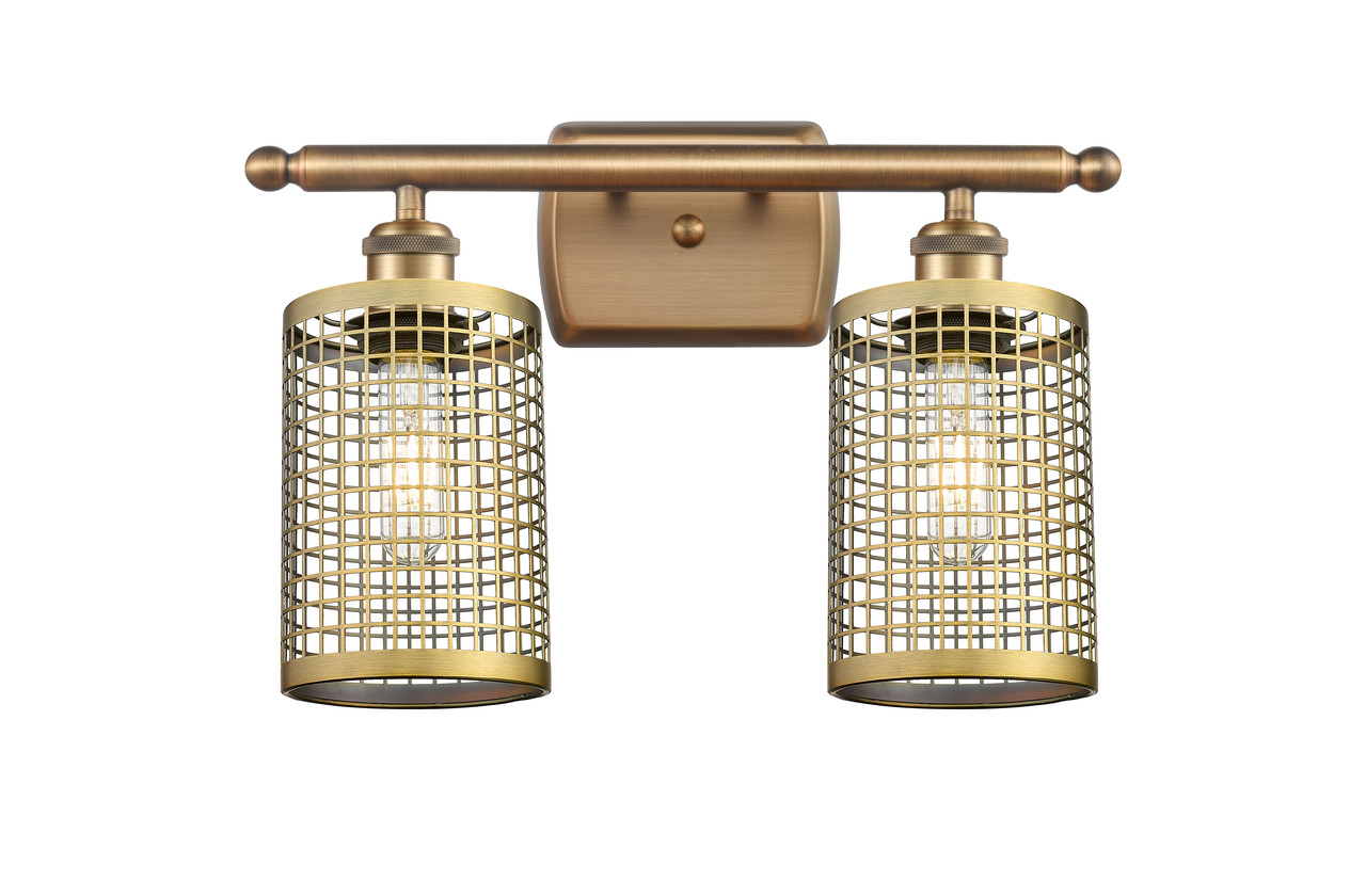 INNOVATIONS 516-2W-BB-M18-BB Nestbrook 2 16 inch Bath Vanity Light Brushed Brass