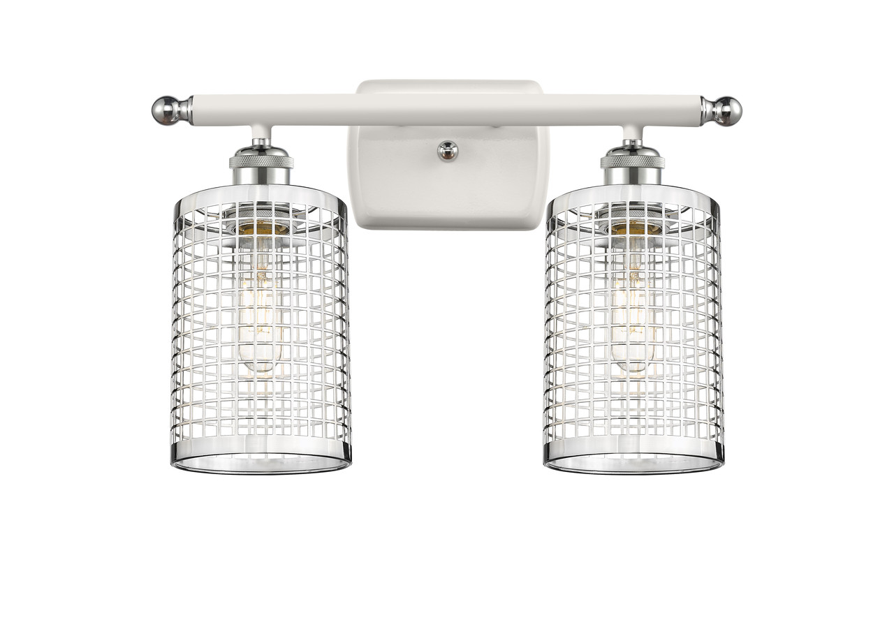 INNOVATIONS 516-2W-WPC-M18-PC Nestbrook 2 16 inch Bath Vanity Light White and Polished Chrome