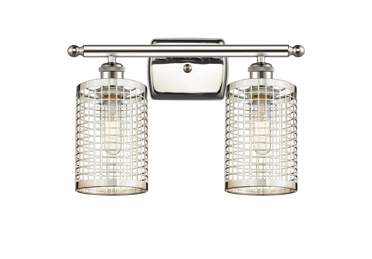 INNOVATIONS 516-2W-PN-M18-PN Nestbrook 2 16 inch Bath Vanity Light Polished Nickel