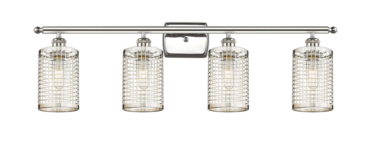 INNOVATIONS 516-4W-PN-M18-PN Nestbrook 4 36 inch Bath Vanity Light Polished Nickel