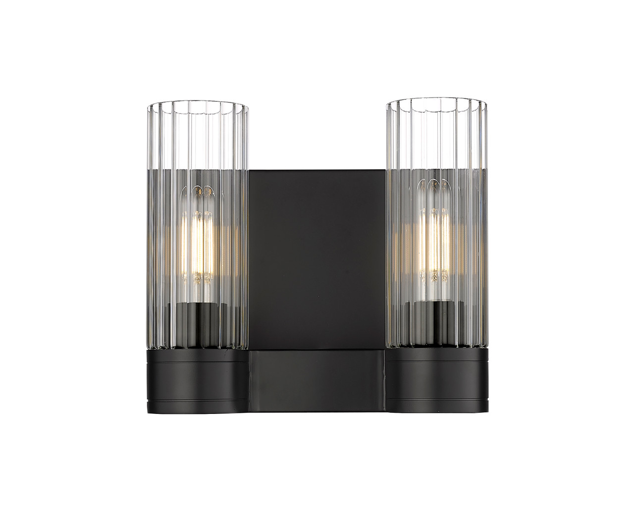 INNOVATIONS 429-2W-BK-G429-8CL Empire 2 10.5 inch Bath Vanity Light Matte Black