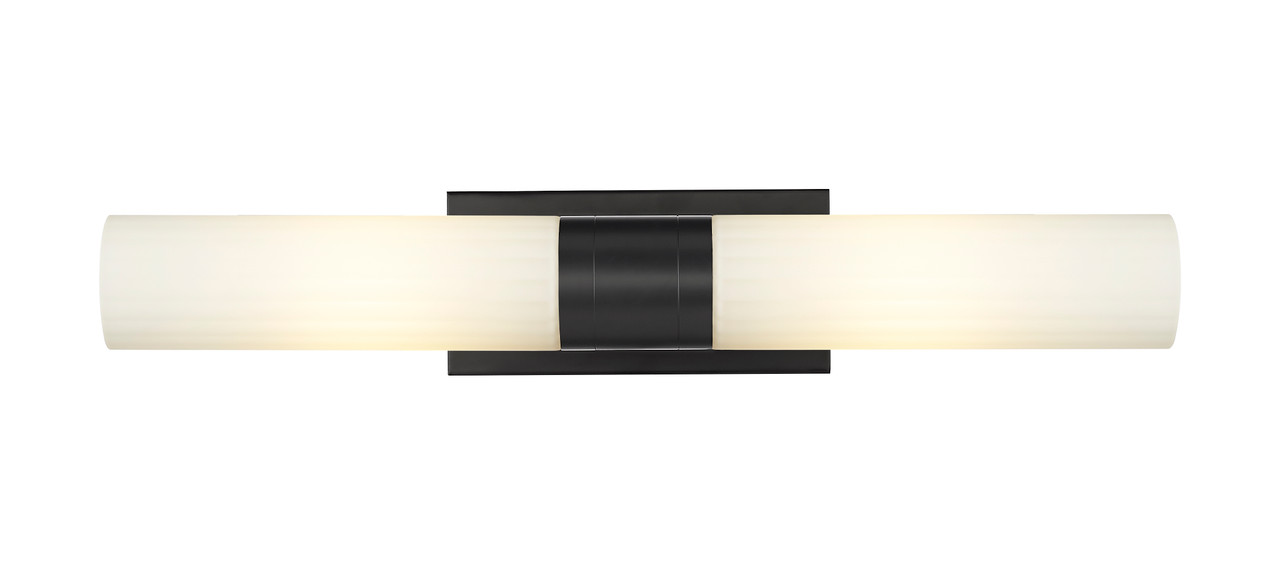 INNOVATIONS 429-2WL-BK-G429-11WH Empire 2 4.5 inch Bath Vanity Light Matte Black