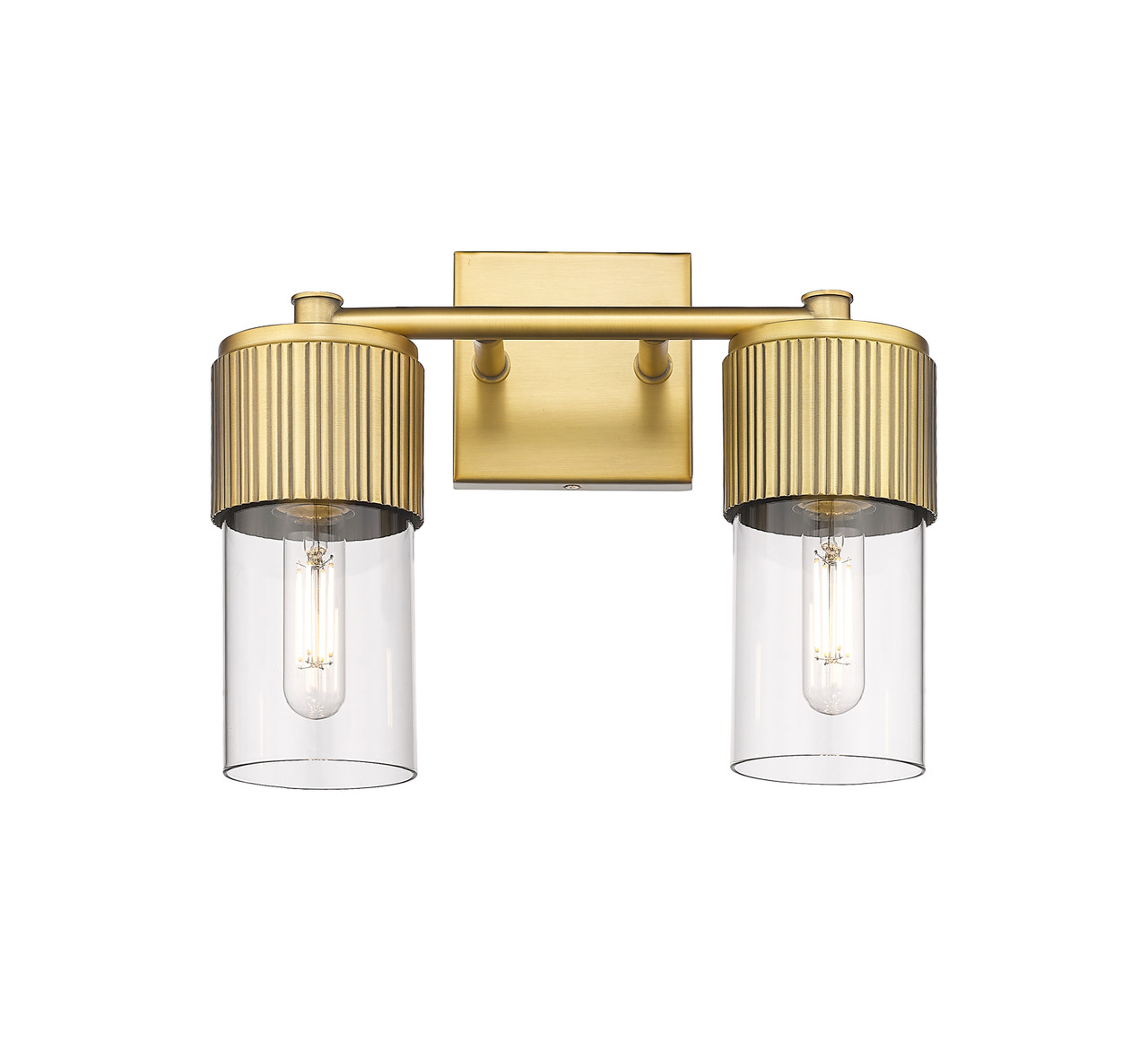 INNOVATIONS 428-2W-BB-G428-7CL Bolivar 2 14 inch Bath Vanity Light Brushed Brass