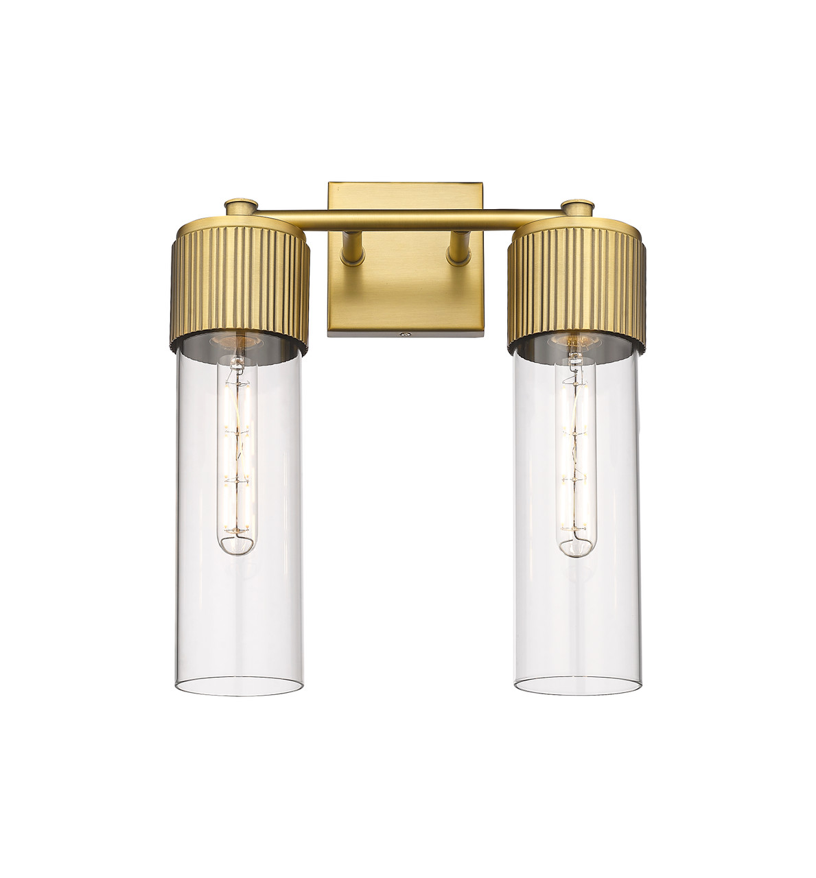 INNOVATIONS 428-2W-BB-G428-12CL Bolivar 2 14 inch Bath Vanity Light Brushed Brass
