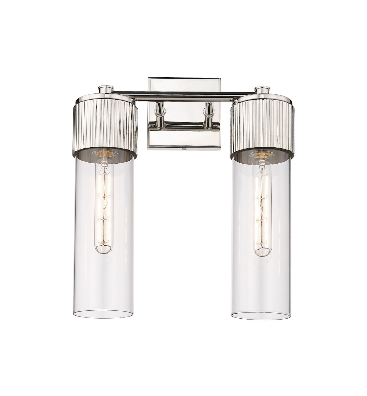 INNOVATIONS 428-2W-PN-G428-12CL Bolivar 2 14 inch Bath Vanity Light Polished Nickel