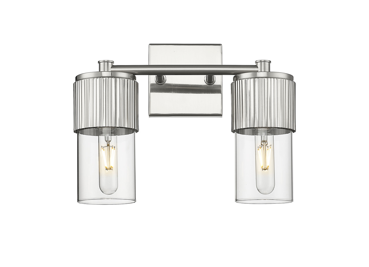 INNOVATIONS 428-2W-SN-G428-7CL Bolivar 2 14 inch Bath Vanity Light Satin Nickel