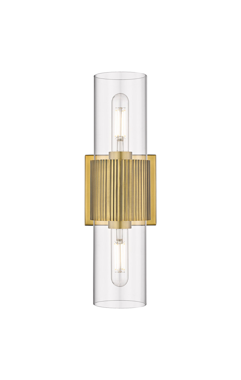 INNOVATIONS 428-2WL-BB-G428-7CL Bolivar 2 5 inch Bath Vanity Light Brushed Brass