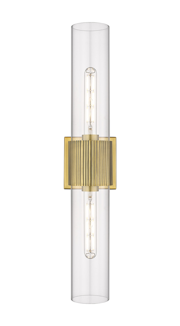 INNOVATIONS 428-2WL-BB-G428-12CL Bolivar 2 5 inch Bath Vanity Light Brushed Brass