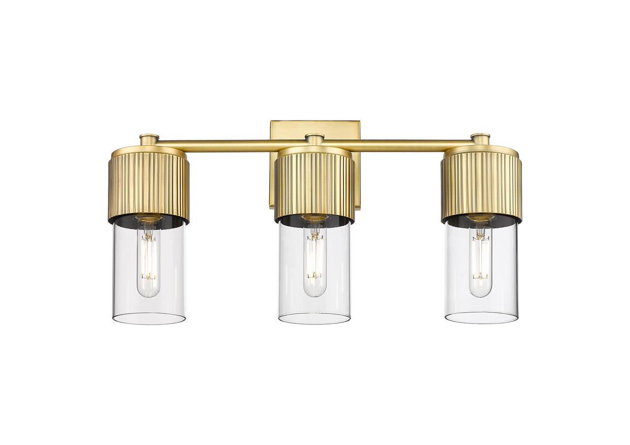 INNOVATIONS 428-3W-BB-G428-7CL Bolivar 3 20.5 inch Bath Vanity Light Brushed Brass