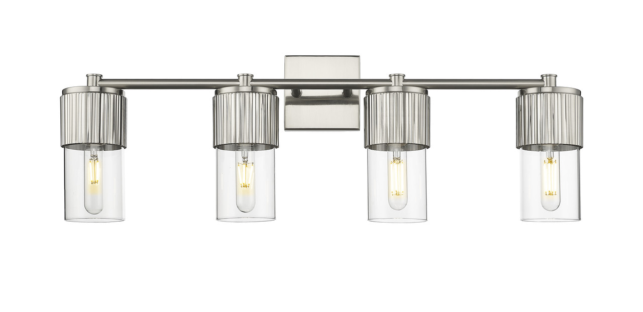 INNOVATIONS 428-4W-SN-G428-7CL Bolivar 4 31 inch Bath Vanity Light Satin Nickel