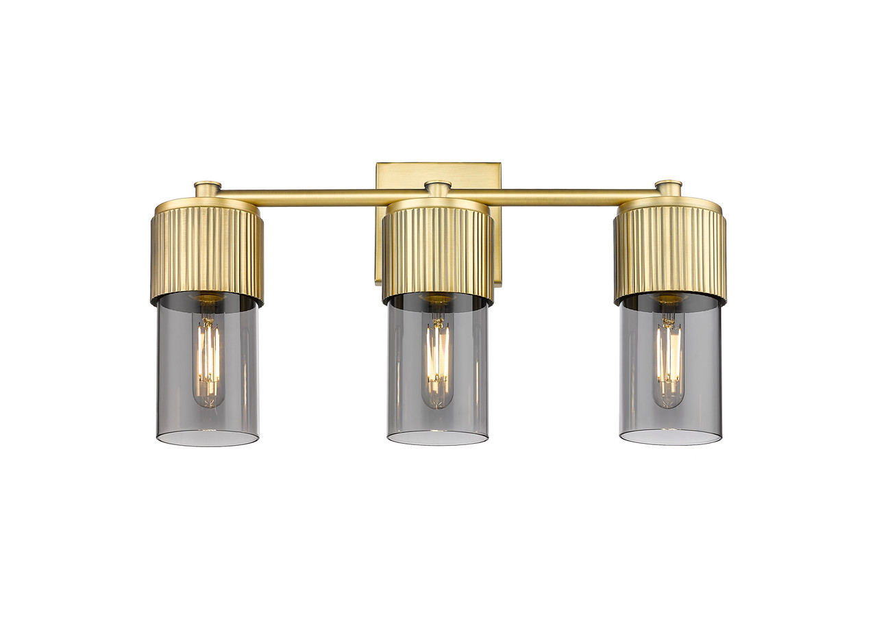 INNOVATIONS 428-3W-BB-G428-7SM Bolivar 3 20.5 inch Bath Vanity Light Brushed Brass