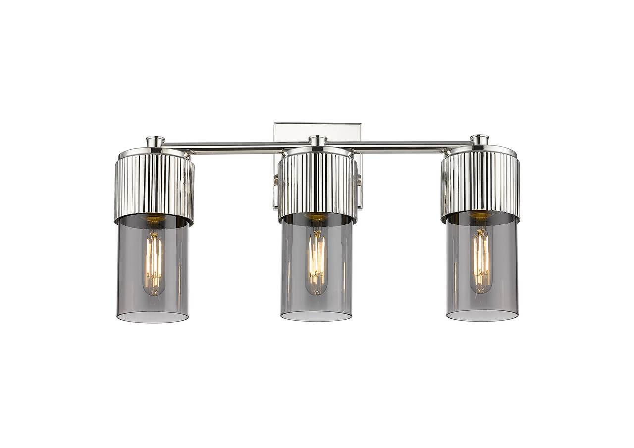 INNOVATIONS 428-3W-PN-G428-7SM Bolivar 3 20.5 inch Bath Vanity Light Polished Nickel