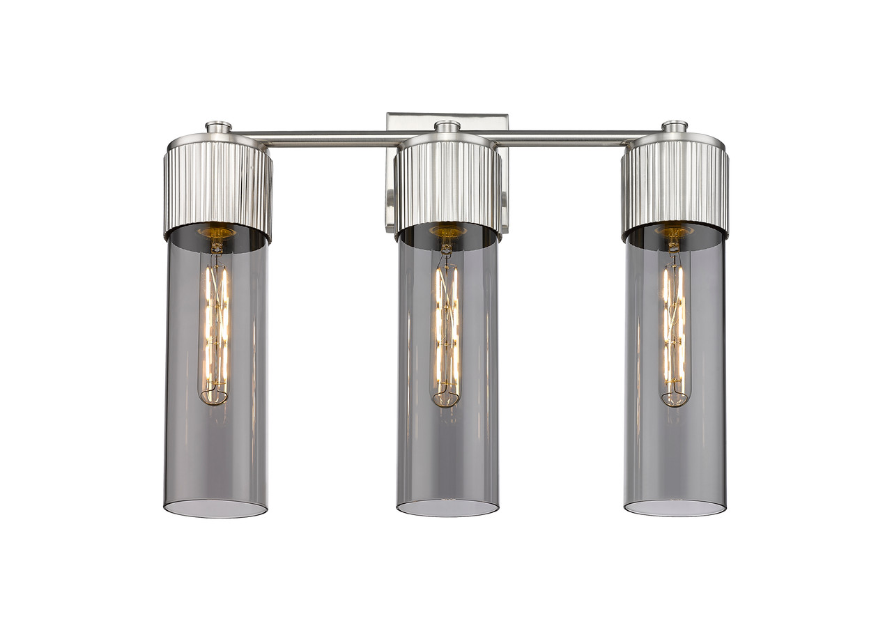 INNOVATIONS 428-3W-SN-G428-12SM Bolivar 3 20.5 inch Bath Vanity Light Satin Nickel INNOVATIONS 428-3W-SN-G428-12SM Bolivar 3 20.5 inch Bath Vanity Light Satin Nickel