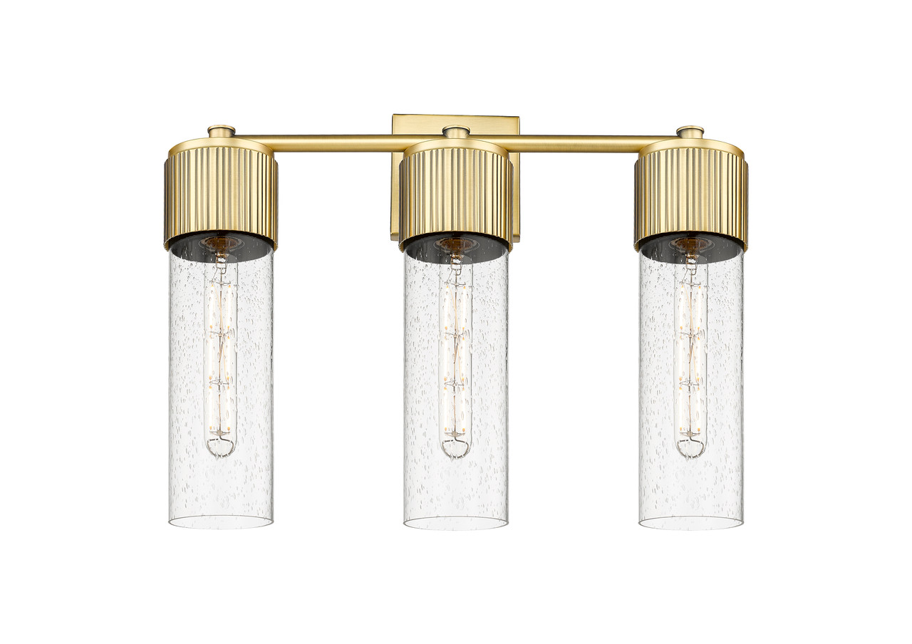 INNOVATIONS 428-3W-BB-G428-12SDY Bolivar 3 20.5 inch Bath Vanity Light Brushed Brass