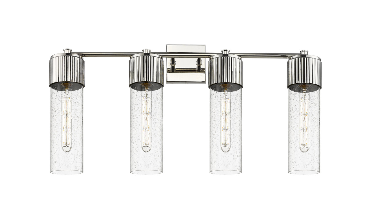 INNOVATIONS 428-4W-PN-G428-12SDY Bolivar 4 31 inch Bath Vanity Light Polished Nickel