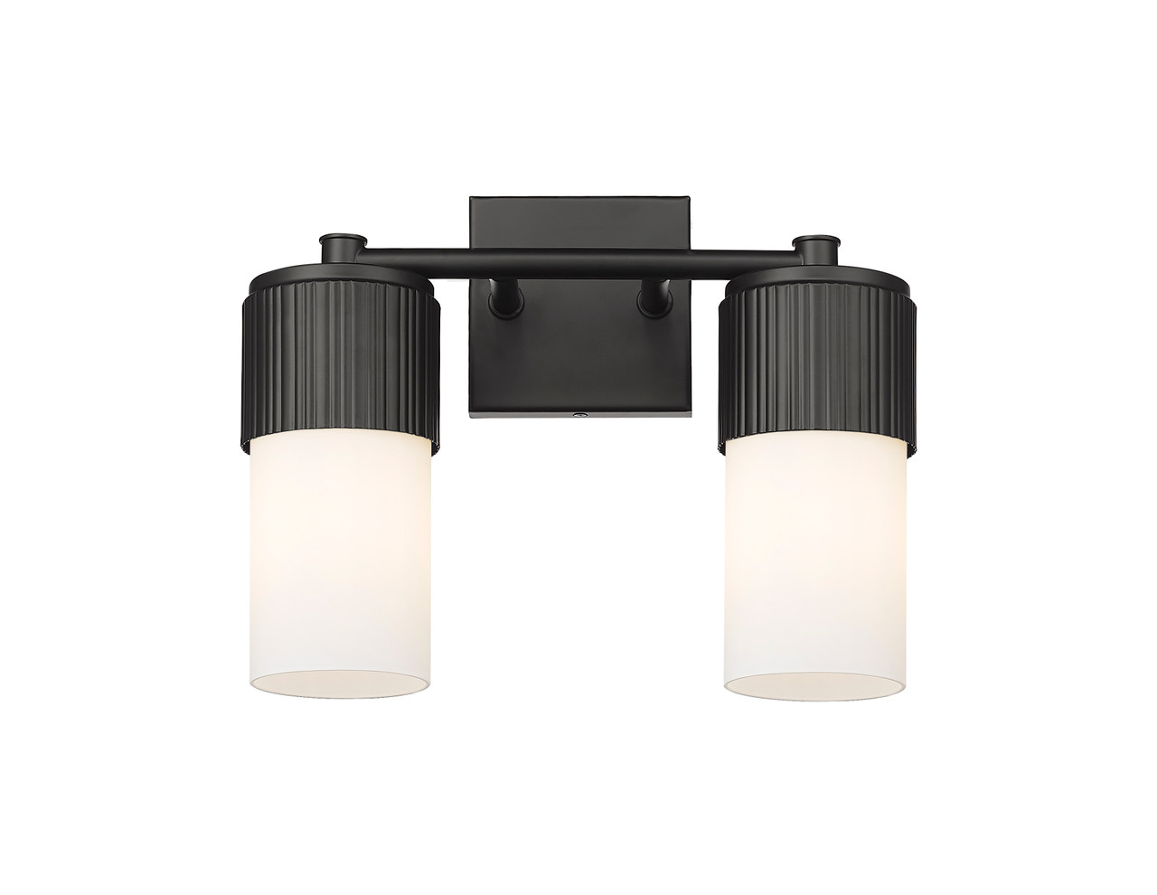 INNOVATIONS 428-2W-BK-G428-7WH Bolivar 2 14 inch Bath Vanity Light Matte Black
