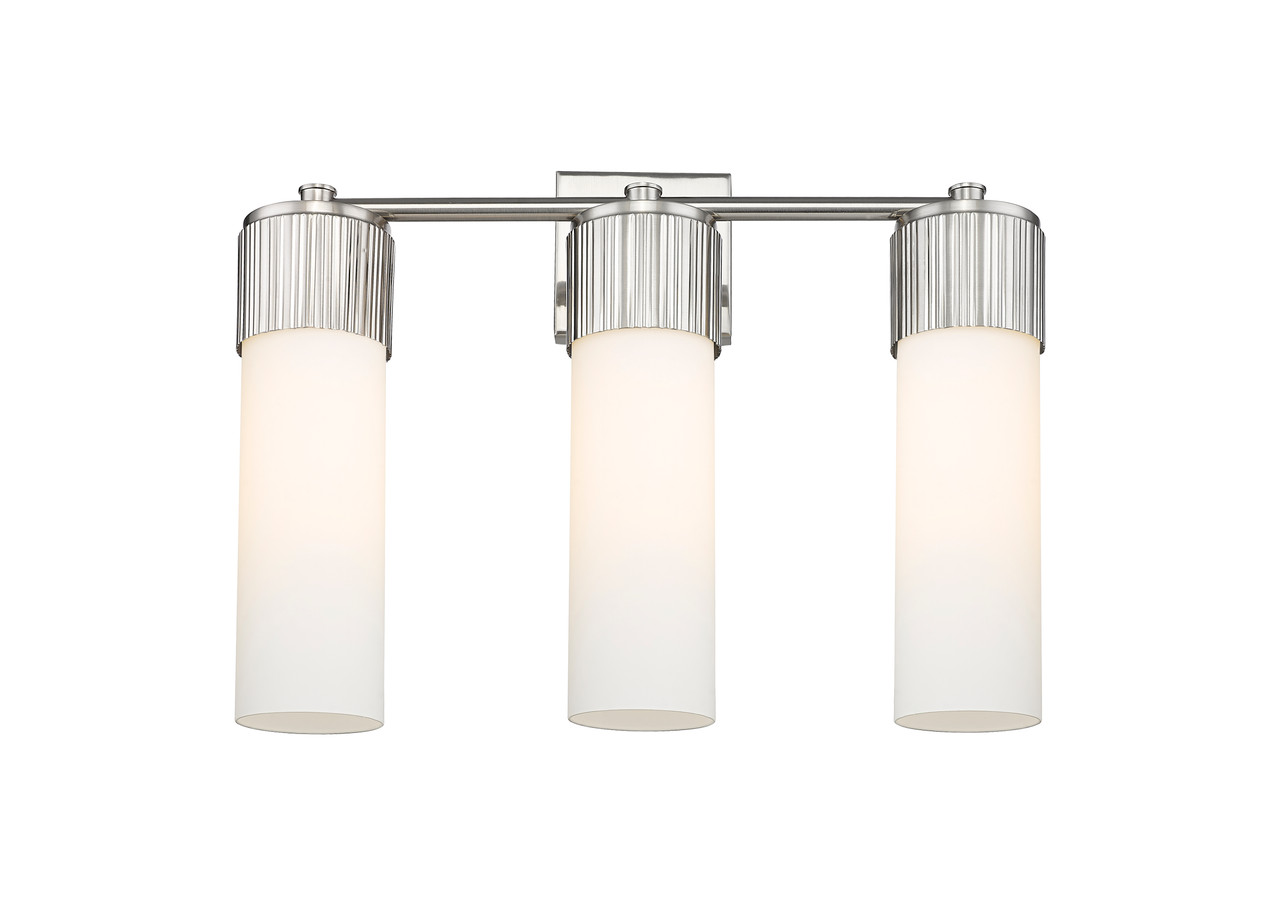 INNOVATIONS 428-3W-SN-G428-12WH Bolivar 3 20.5 inch Bath Vanity Light Satin Nickel