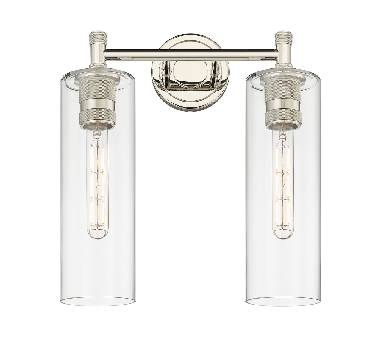 INNOVATIONS 434-2W-PN-G434-12CL Crown Point 2 13.875 inch Bath Vanity Light Polished Nickel