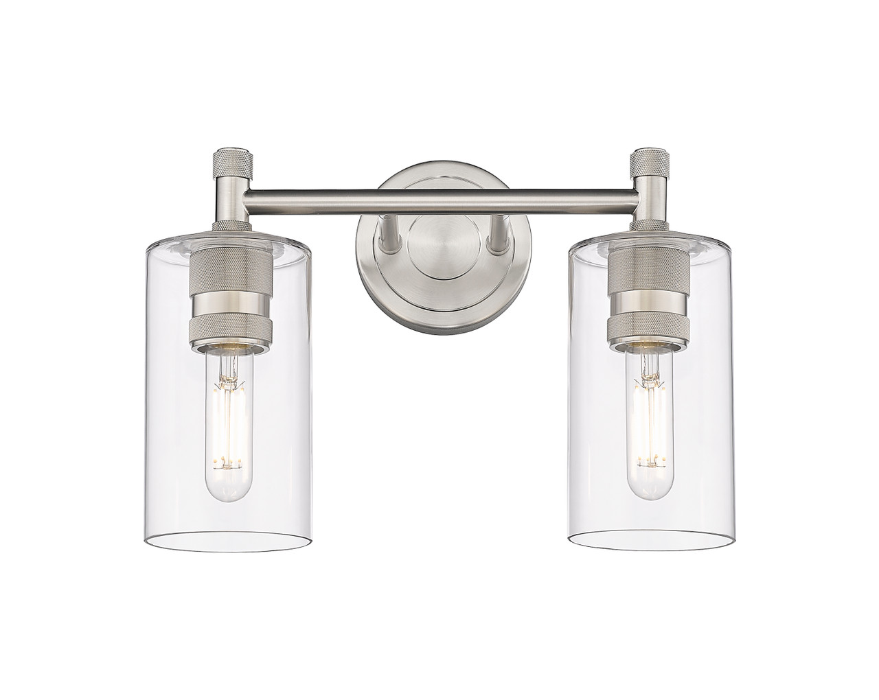 INNOVATIONS 434-2W-SN-G434-7CL Crown Point 2 13.875 inch Bath Vanity Light Satin Nickel