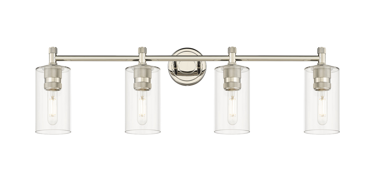 INNOVATIONS 434-4W-PN-G434-7CL Crown Point 4 33.875 inch Bath Vanity Light Polished Nickel