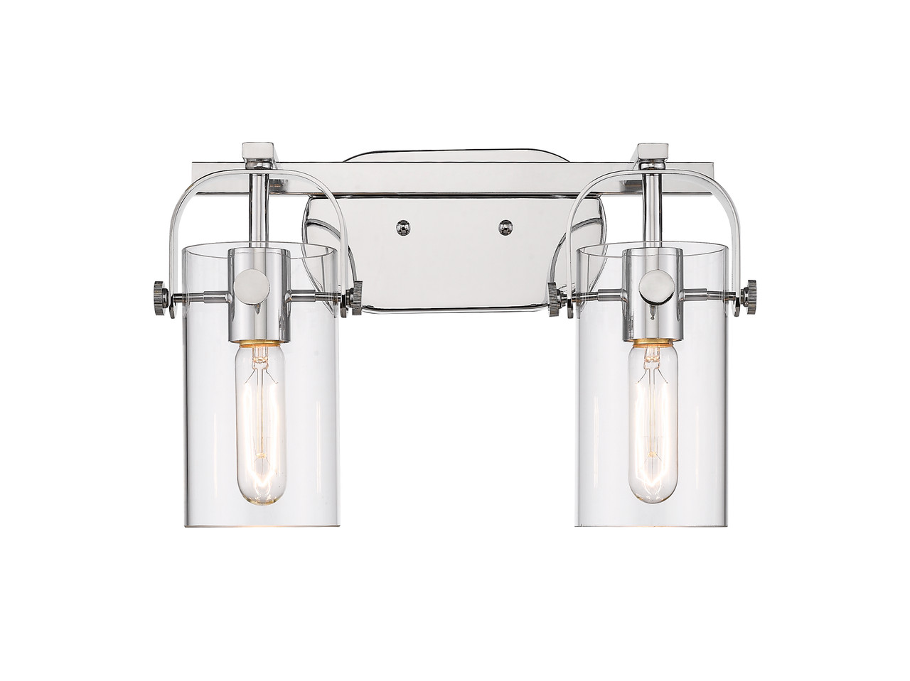 INNOVATIONS 423-2W-PC-G423-7CL Pilaster II Cylinder 2 15 inch Bath Vanity Light Polished Chrome