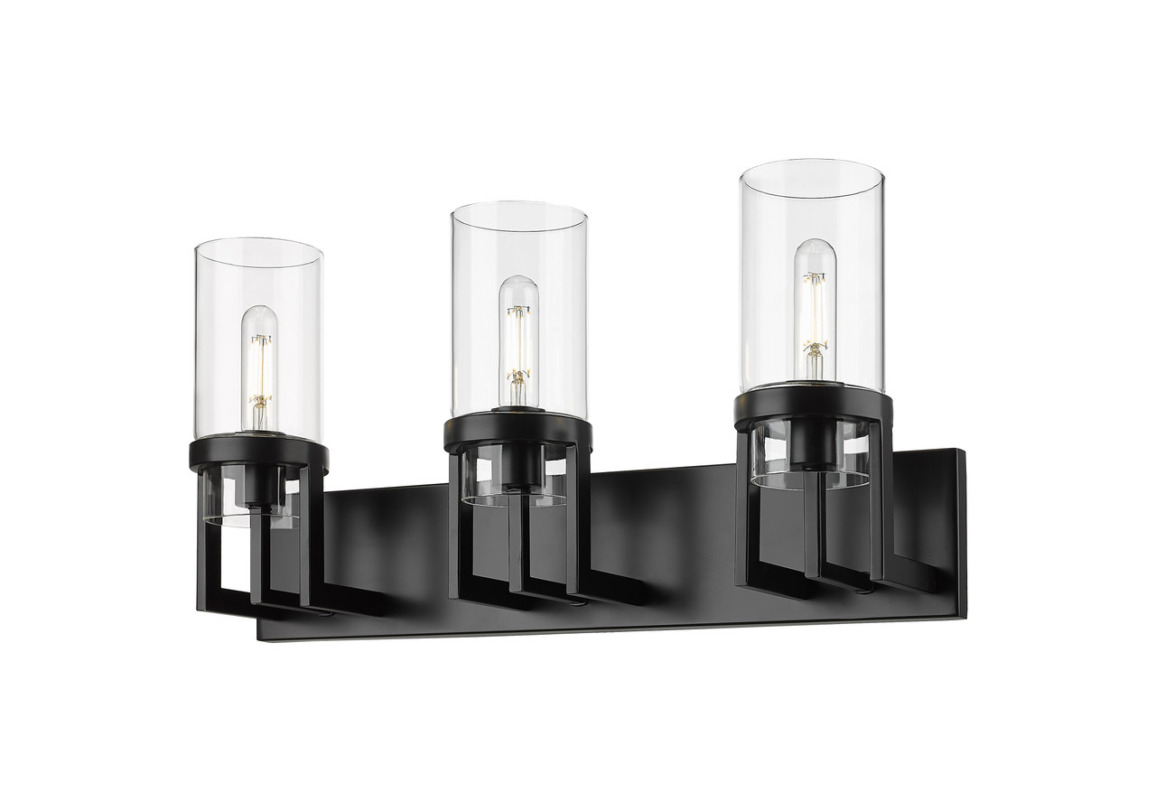 INNOVATIONS 426-3W-BK-G426-8CL Utopia 3 4.75 inch Bath Vanity Light Matte Black