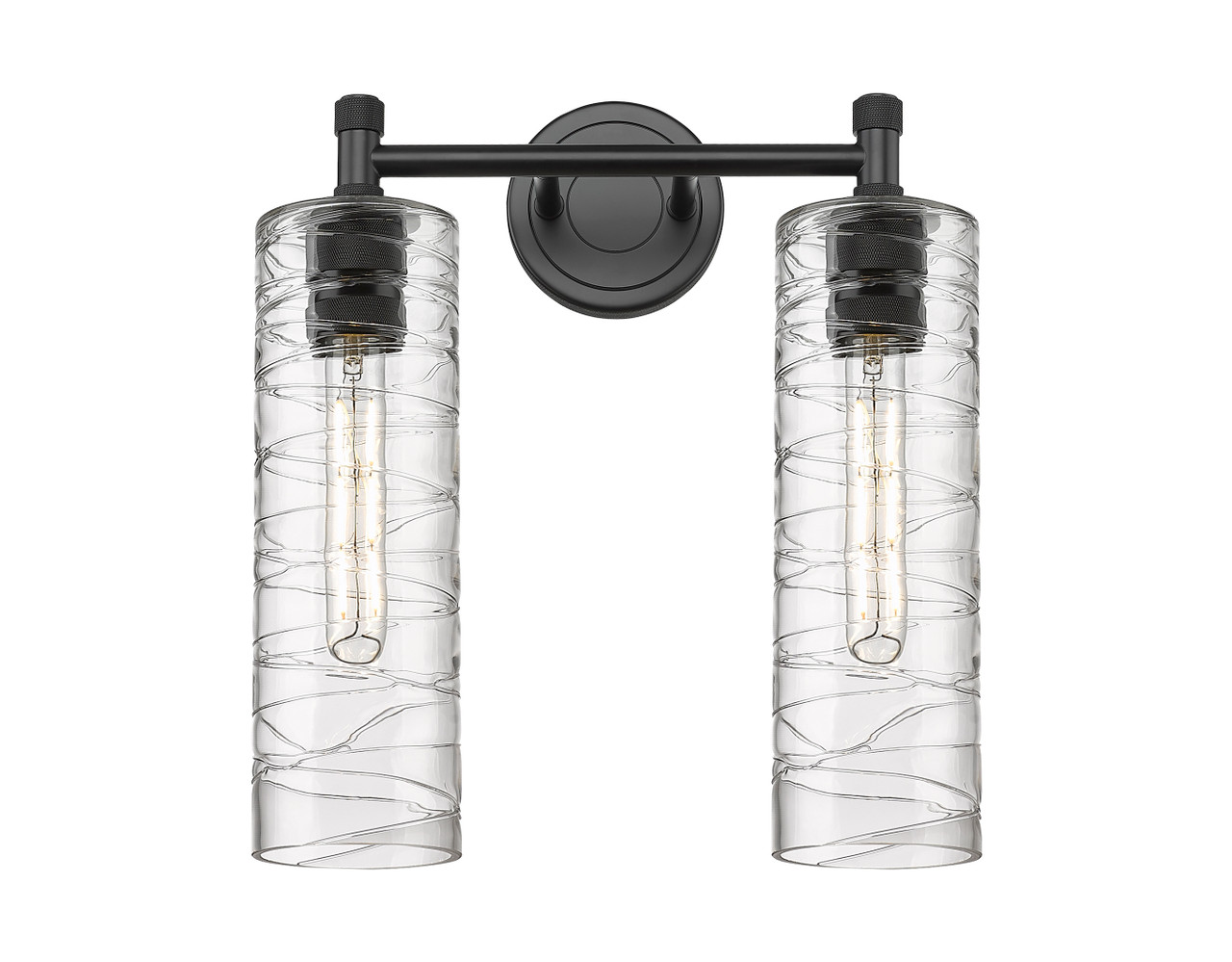 INNOVATIONS 434-2W-BK-G434-12DE Crown Point 2 13.875 inch Bath Vanity Light Matte Black