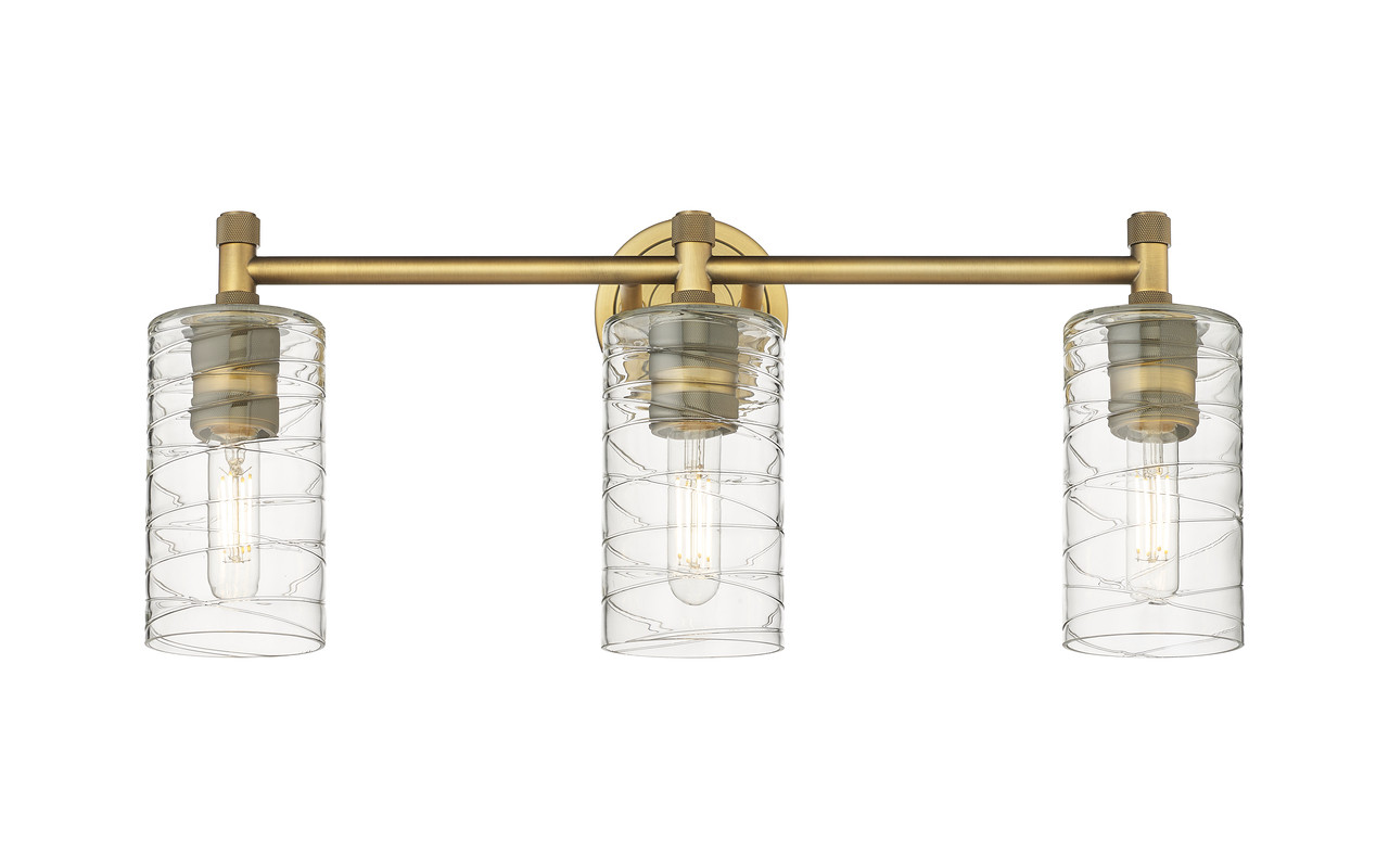 INNOVATIONS 434-3W-BB-G434-7DE Crown Point 3 23.875 inch Bath Vanity Light Brushed Brass